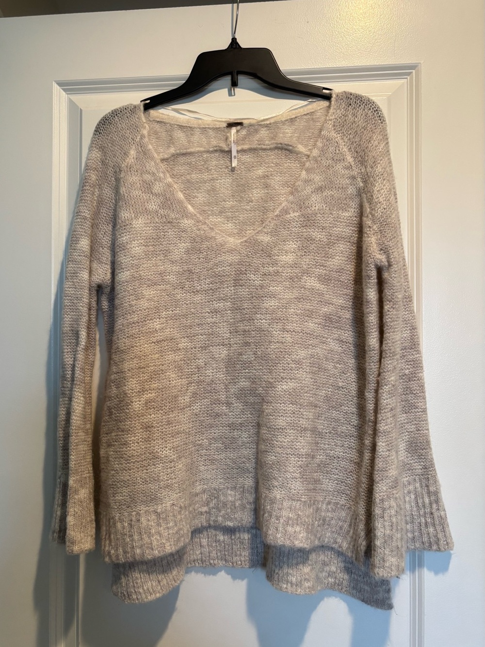 Free people Women's V-Neck Cozy Knit Sweater in Light Taupe